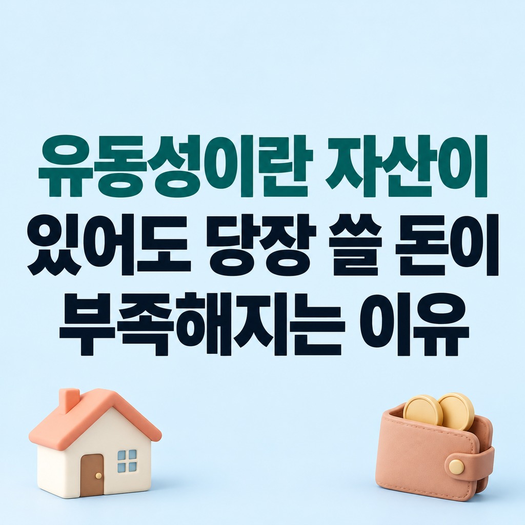 집 모형 옆 동전 두 개가 든 지갑