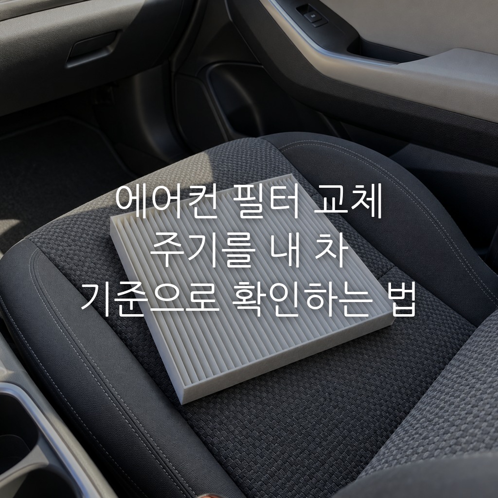 조수석 시트 위의 에어컨 필터