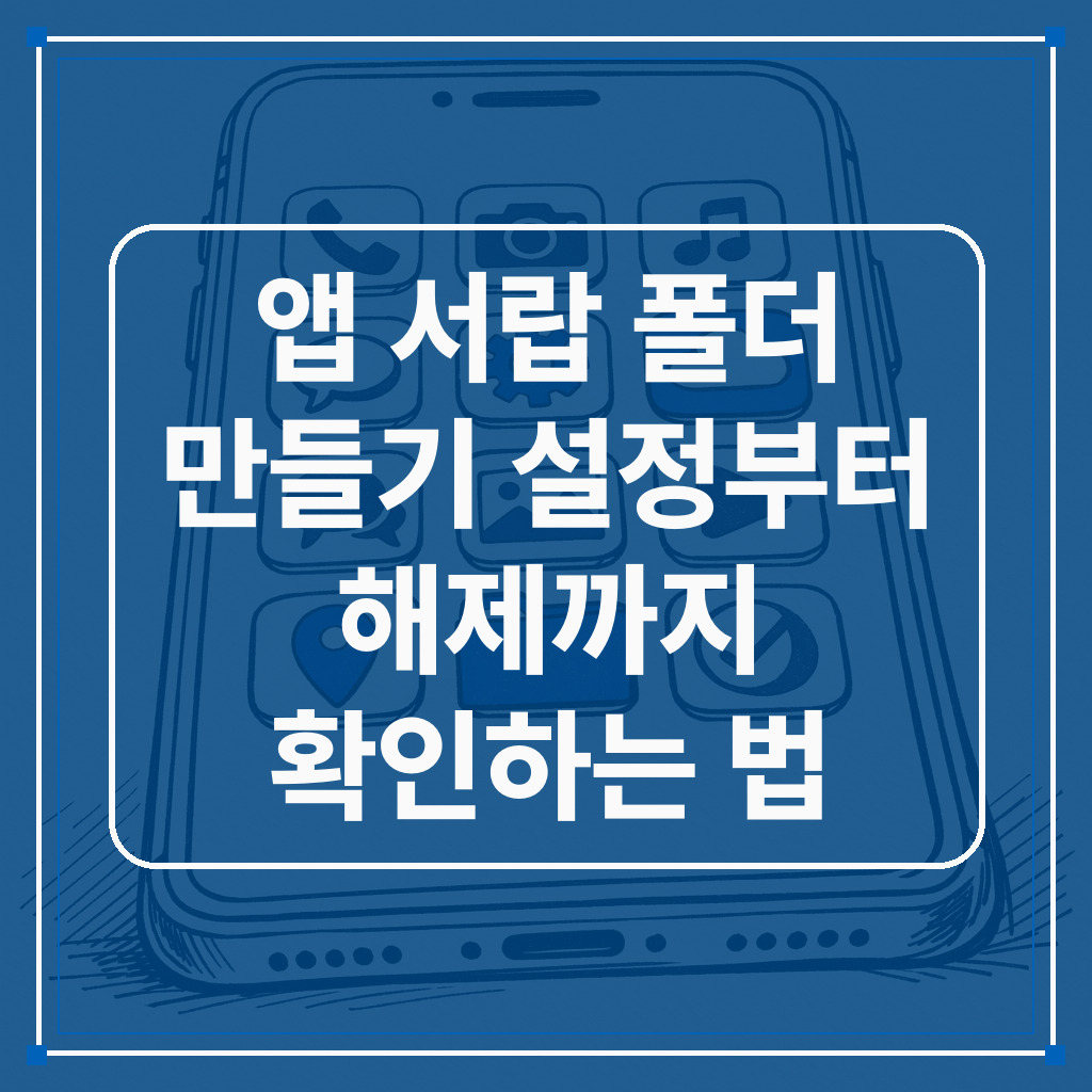 앱 아이콘과 폴더가 있는 화면